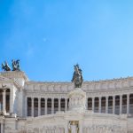 Stunning view of the Vittoriano Monument in Rome under clear blue skies.